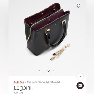 Aldo Legoirii Tote Bag Black and Burgundy